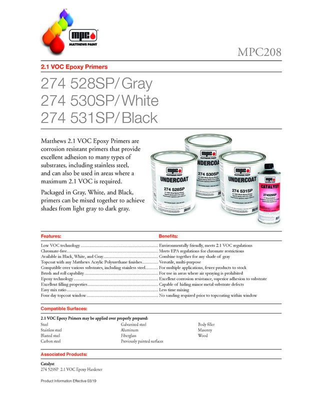 MATTHEWS 274-528SP 2.1 GRAY EPOXY PRIMER